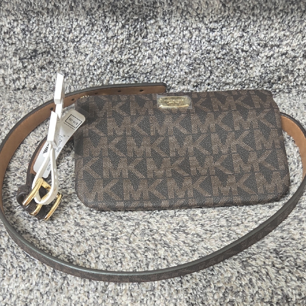 Michael Kors Brown Signature Belt Bag